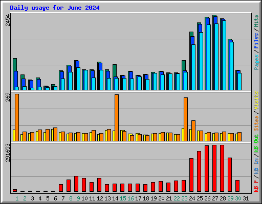 Daily usage for June 2024