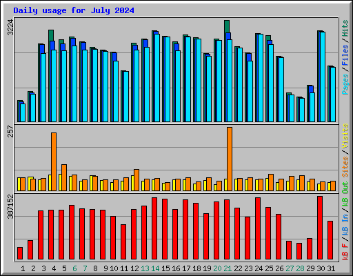 Daily usage for July 2024